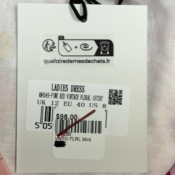 NWT Glamorous Pink Red blush Floral print Cotton Dress mini *runs small 4 6 8 - Picture 11 of 12